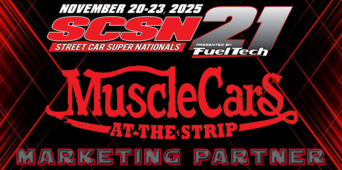 Muscle Cars at the Strips signs on an Official Marketing Partner